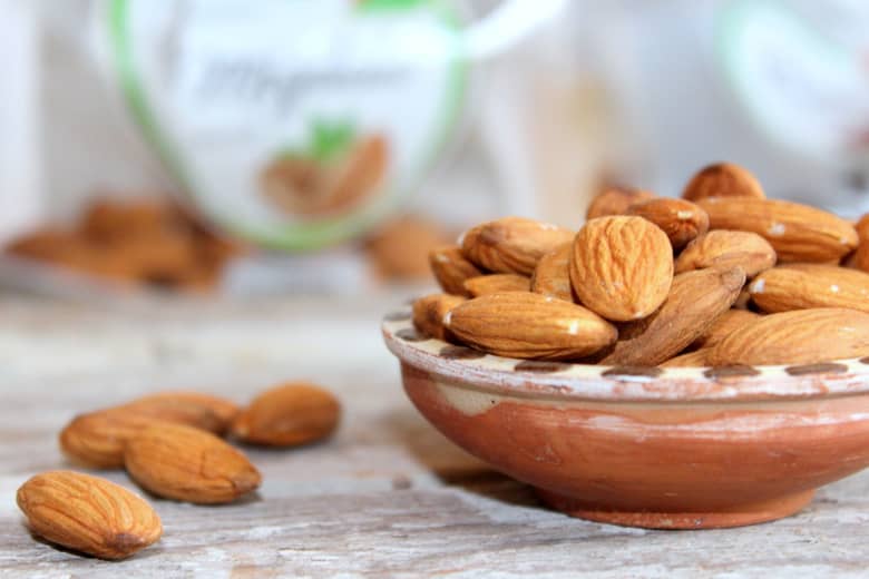 Almonds in a bowl.