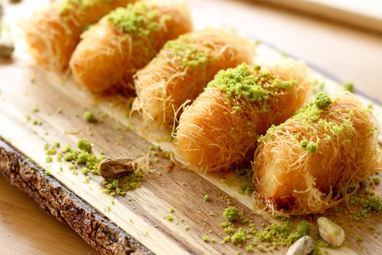 Tray of Pistachio Baklava.