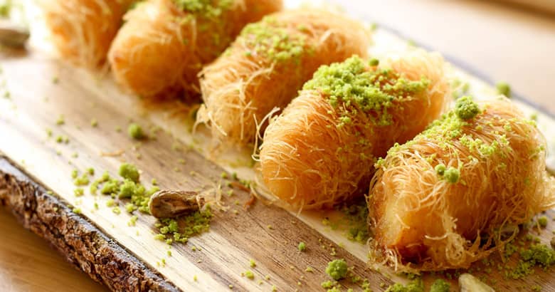 Tray of Pistachio Baklava.
