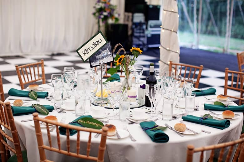 Creative table setting for a wedding by PenniBlack.