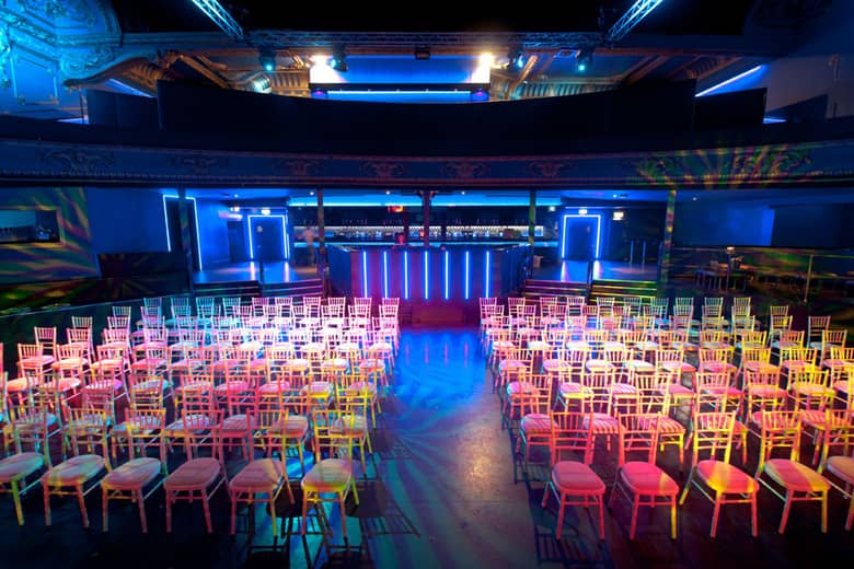 Electric in Brixton setup with theatre style seating.
