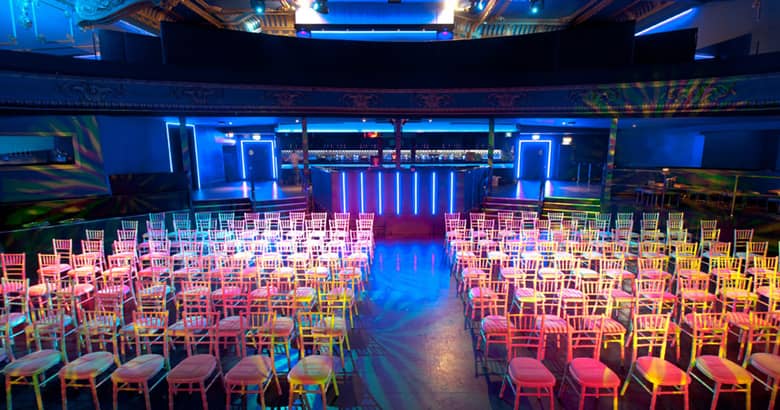 Electric in Brixton setup with theatre style seating.