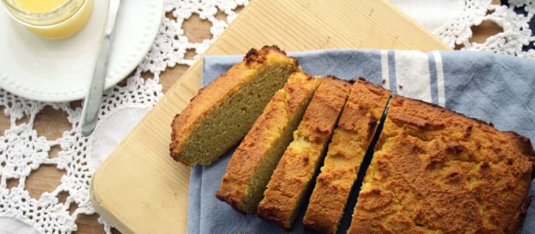 A loaf of gluten-free bread sliced.