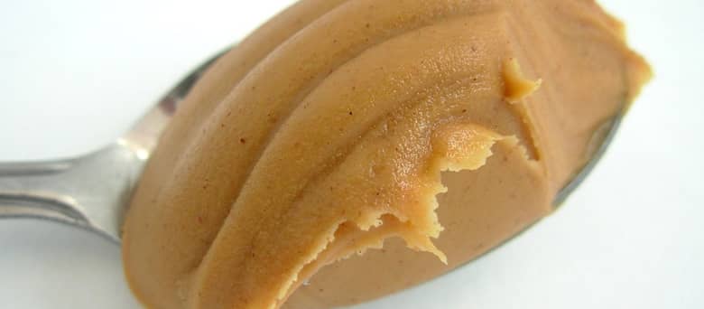 A spoon of peanut butter.