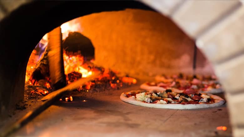 Wood fire pizza oven.