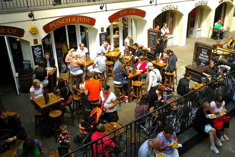 The Punch and Judy Pub in Covent Garden, London.