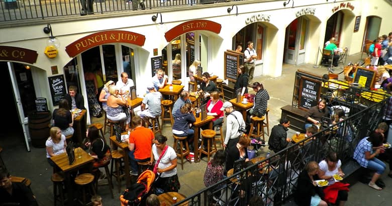 The Punch and Judy Pub in Covent Garden, London.