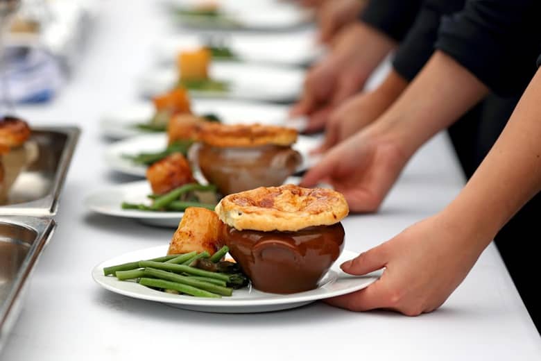 Steak pie dishes being served by the PenniBlack team.