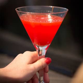 Freshly made cocktail.