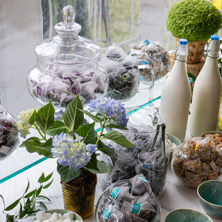 Tea station.
