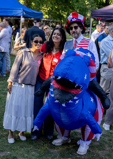 Guests in Fancy Dress at the Fourth of July celebration.