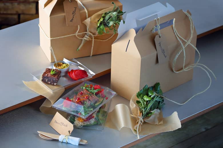 PenniBlack Picnic Box with Starter, Main and Dessert.