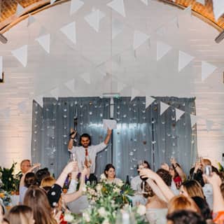 Wedding reception at AMP Studios.