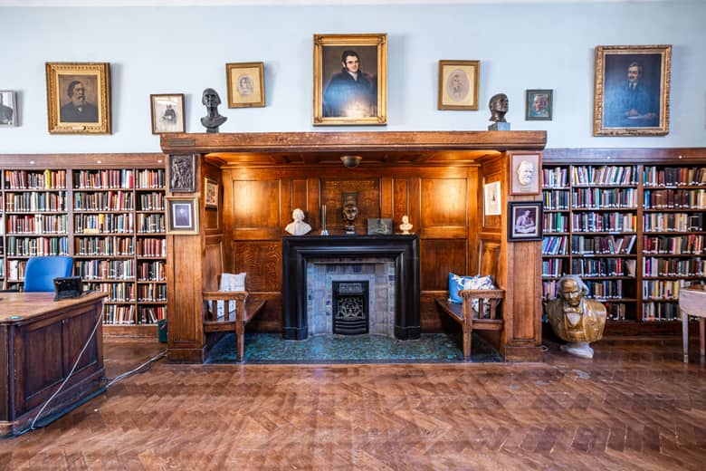 The Library with fireplace