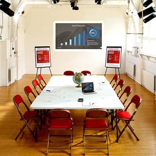 The Theatre Room setup for a boardroom meeting.